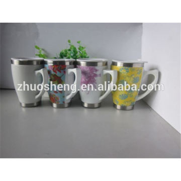 2015 nuevo bulto libre BPA de productos comprarle taza china de la porcelana de pared doble, taza de cerámica, taza de la sublimación con la manija